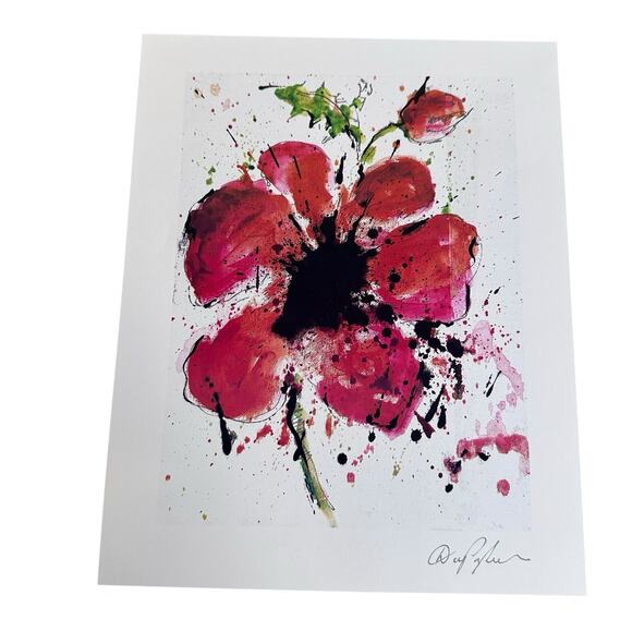 Dominic Pangborn Abstract Poppy Seriolithograph Signed in Plate Park West COA - Picture 2 of 7